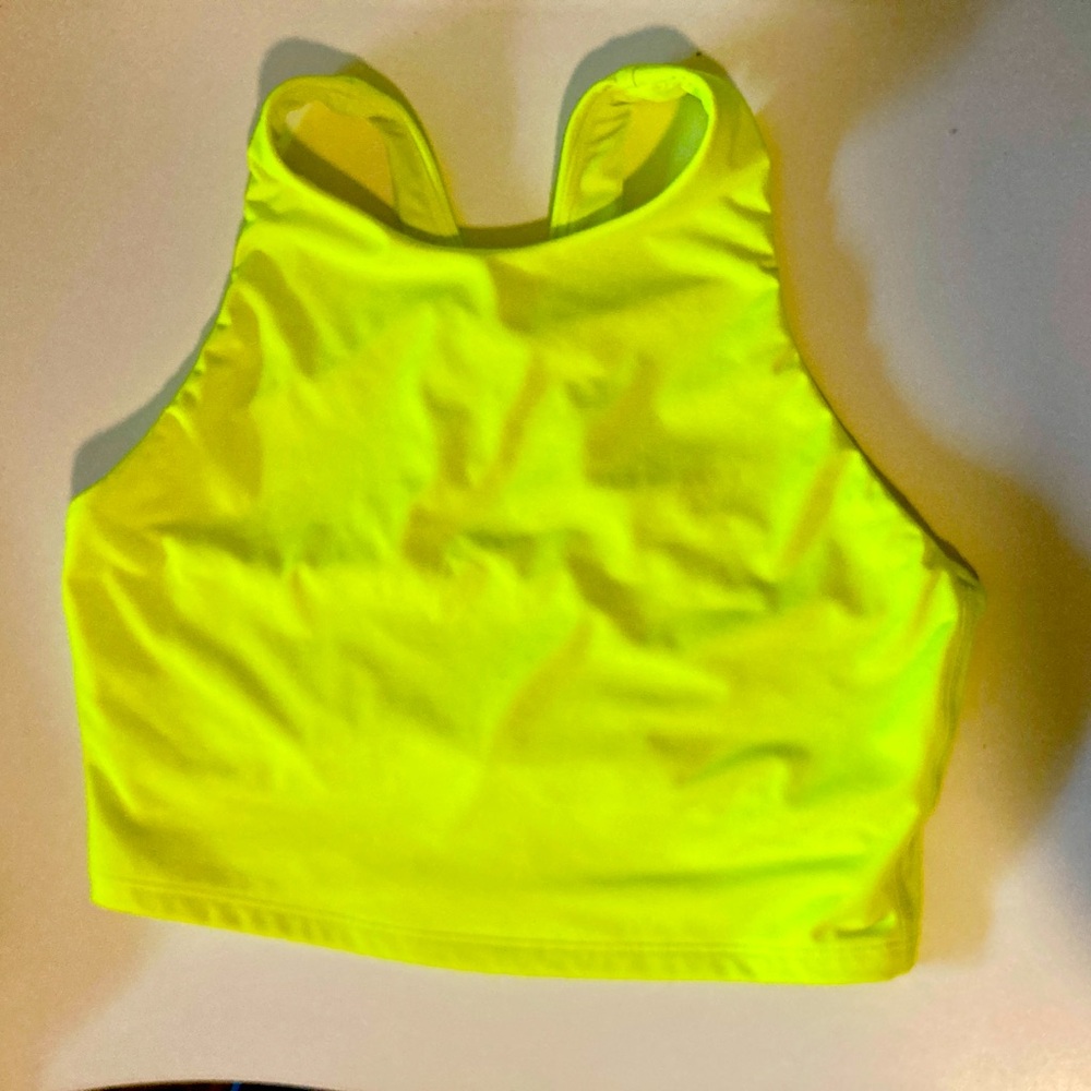Athleta NWOT neon yellow sports bra sz S